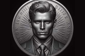 sculpt 3d printable coin 3d face model bas relief cnc medallion stl pendant nft