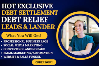 autopilot debt settlement leads debt relief leads via debt relief landing page