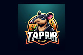 do creative tapir esports mascot logo with source file