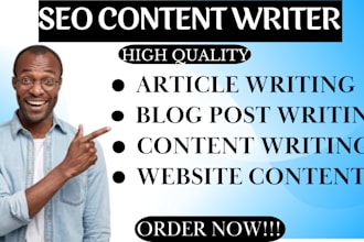 do SEO blog post, article, content writing, website content and blog post
