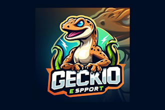 do awesome gecko esports mascot logo with source file