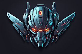 create futuristic cyberpunk style or mecha logo for you