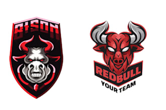 design esport mascot cow head bull logo