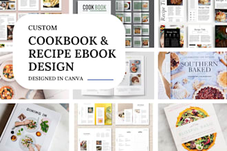 design professional recipe ebook, meal plan and editable canva template design