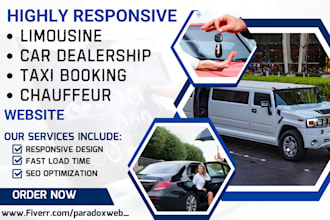 design limousine website car dealership taxi booking chauffeur website