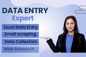 do perfect data entry, copy paste and admin support work