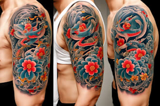 create tattoo japanese old school design