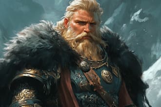 create fantasy character design use d and d, illustration