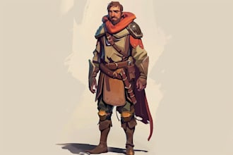 draw fantasy character illustrations, game character art