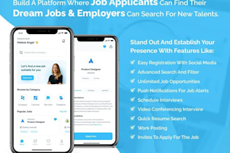 develop job portal app, recruitment portal app, job seekers app, job posting app