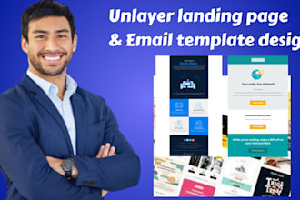 build professional unlayer landing page and email template newsletter
