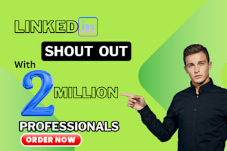 shoutout your content with linkedin 2 million audience, share, marketing,promote