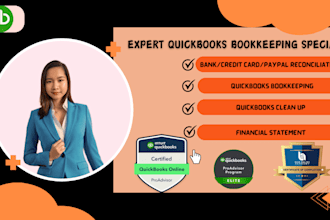 do quickbooks bookkeeping, bank beconciliation, clean up and financial reports