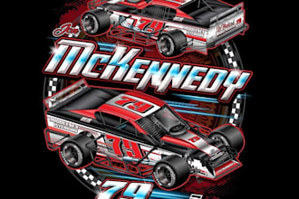 design high quality racing t shirt logo with unlimited revision