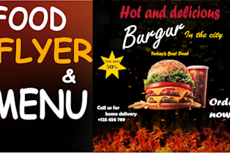 design food poster flyer banner menu card for restaurant