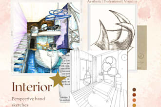draw and render interior perspective