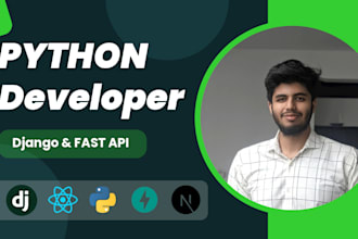 make full stack web apps with python fastapi django as fullstack developer