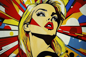 create a retro pop art roy lichtenstein style