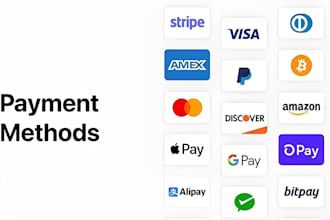 setup or integrate payment paypal, airwallex, square, stripe, authorize dot net
