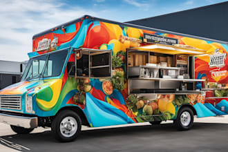 design food truck wrap, car wrap, truck wrap, vehicle warp, food truck wrap