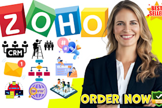 setup and customize zoho CRM zoho campaign, form, book creator project