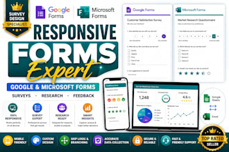 design responsive online forms and survey using google forms and microsoft forms