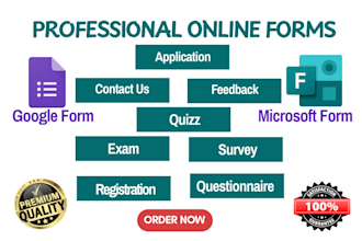 design responsive online forms and survey using google forms and microsoft forms