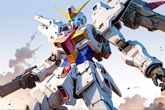 draw awesome gundam, mecha, robot fanart for you