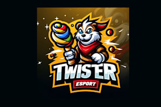 do unique twister esports mascot logo delivered in two days