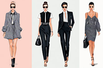 draw a fashion illustration or sketch