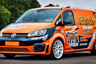 design awesome car, van, vehicle wrap design and vehicle stickers