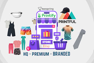 create a printify premium print on demand store listing product designs