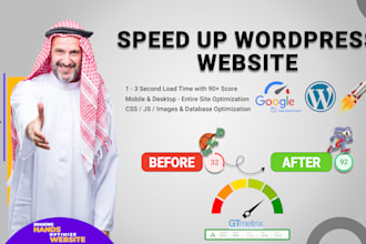 speed up your website, increase page speed optimization for wordpress