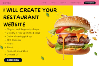 create a restaurant website with online ordering and booking system