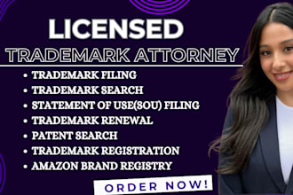 be your US licensed trademark attorney for trademark registration search renewal