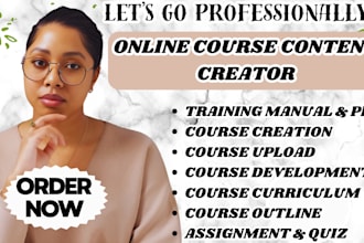 create online course content training manual course creation ebook writer PPT