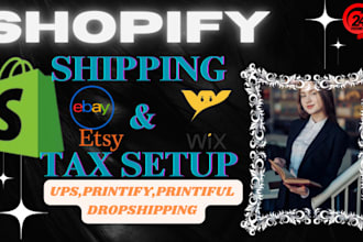 do shopify shipping settings and shopify tax set up and other websites