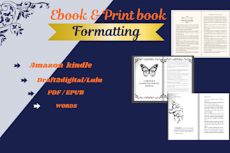 format your ebook print book for amazon d2d and lulu