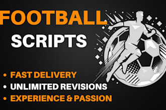 do professional football scriptwriting for youtube content