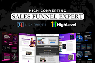 build high converting sales funnel in gohighlevel, clickfunnels