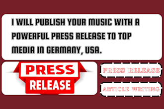 publish your music press release to top media in germany, USA, japan and france