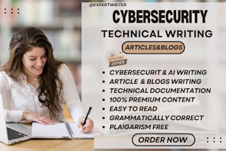 create cybersecurity online course, ai video lessons, technical writing and blog