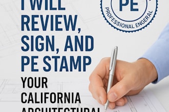 provide signed and stamped architectural plans for california city permit