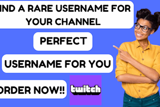 find rare unique twitch username for all channel and business name