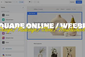 design square online business website, weebly website redesign and troubleshoot