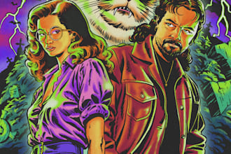 create an amazing retro horror movie poster