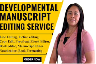 developmental edit, copy and line edit ebook, novel, fiction manuscript rewrite