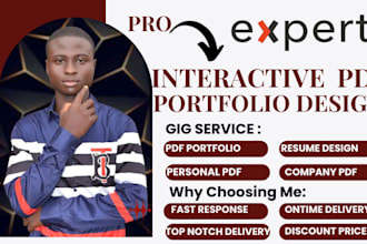 design creative and interactive PDF portfolio for business ,personal ,company