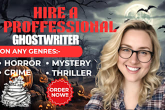 ghostwrite fiction story, thriller, horror, crime ebook writer for amazon kdp