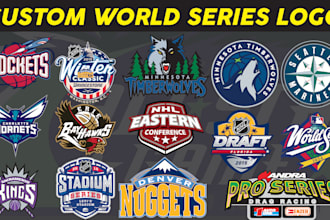 design custom mlb, nba, world series, all star, and parody logo for your brand